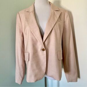 Banana Republic Women’s Blush Classic Pink Blazer With Satin Dot Lining Size 16P